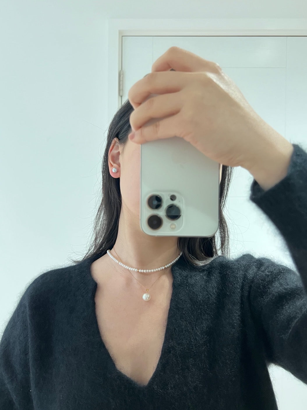 Freshwater baby pearl necklace 4mm high luster with gold-plated silver