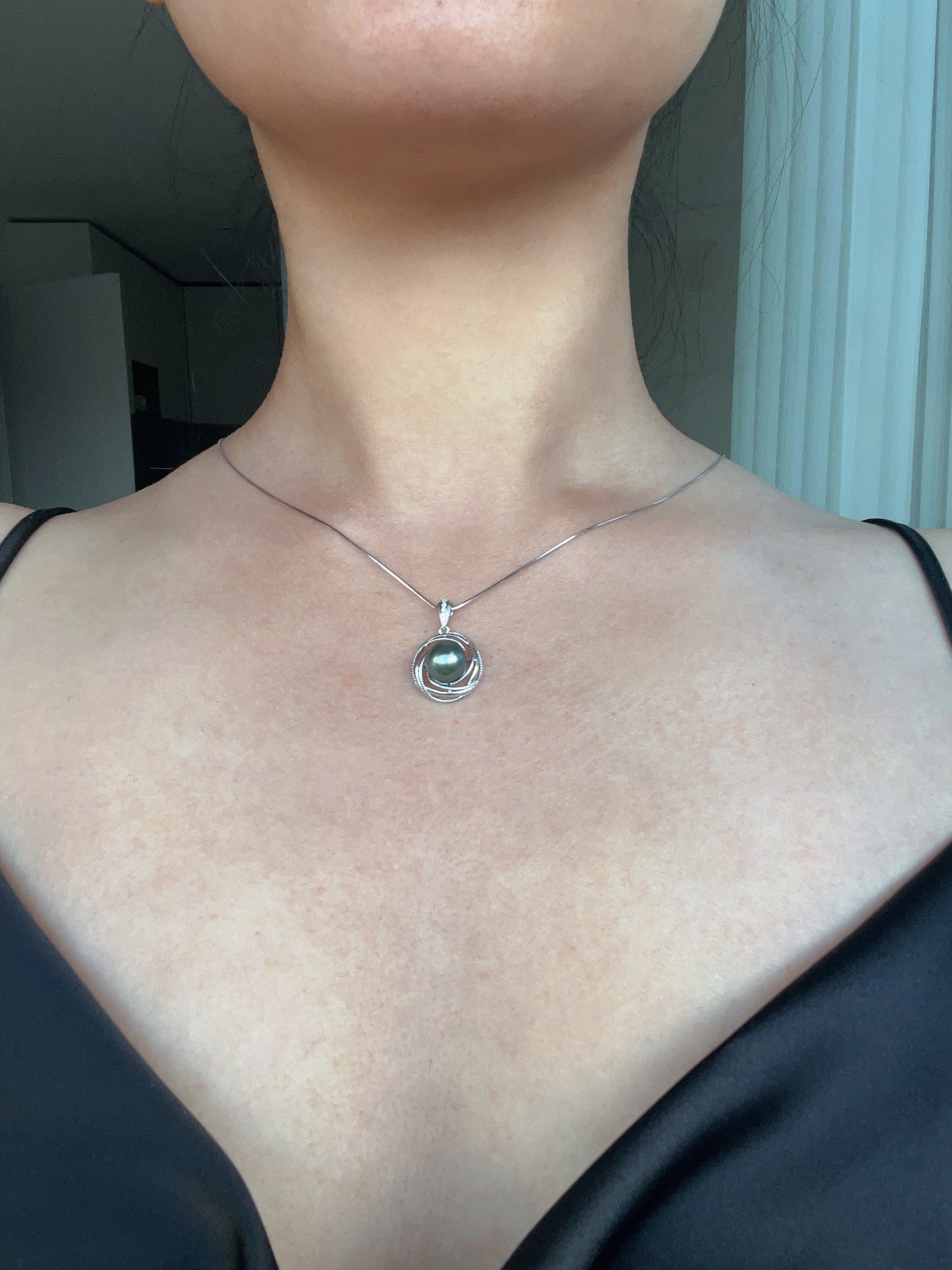 Moonlight - Genuine Tahitian Pearl In Sterling Silver Necklace