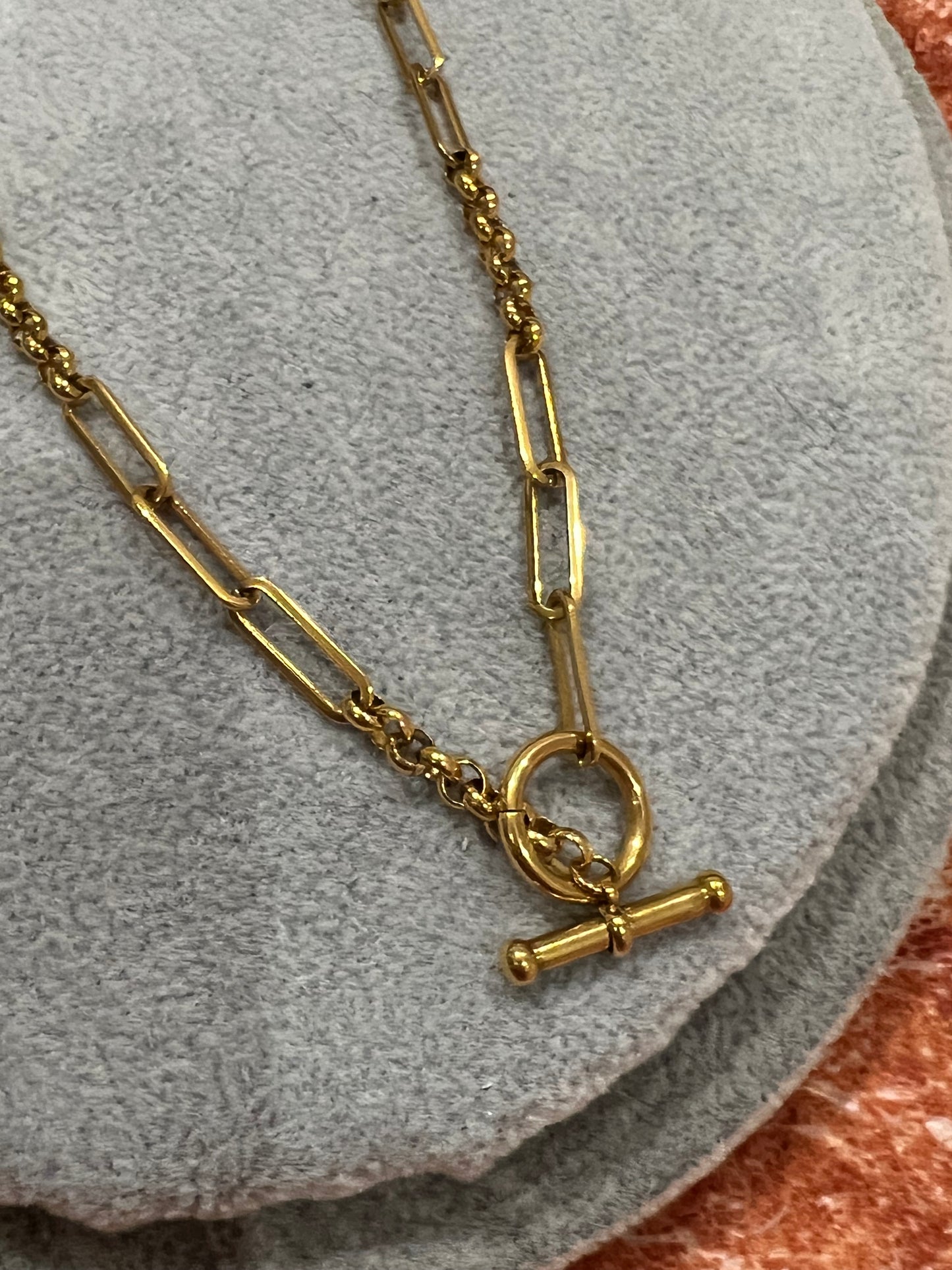 Gold Titanium steel chain necklace