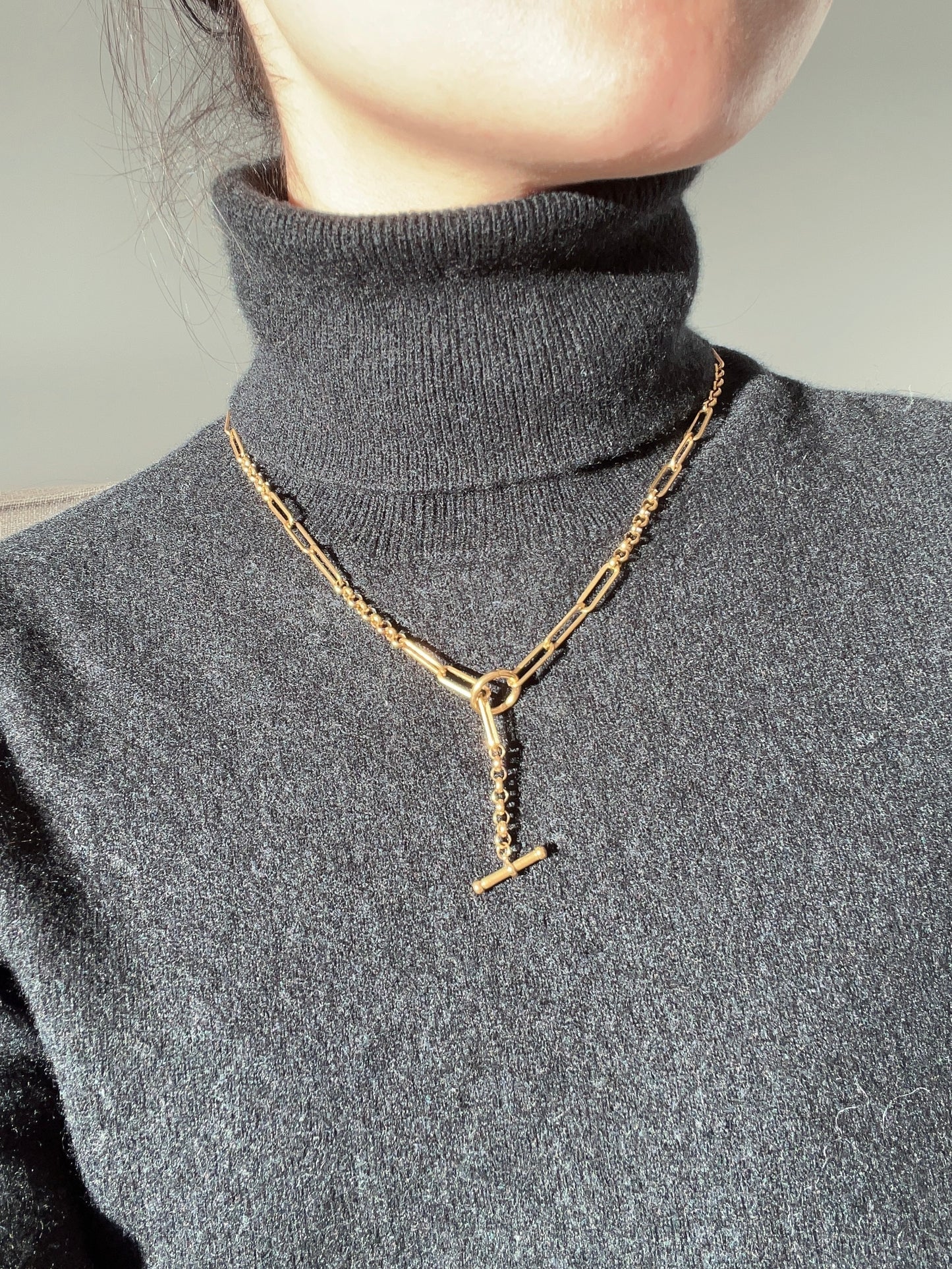 Gold Titanium steel chain necklace