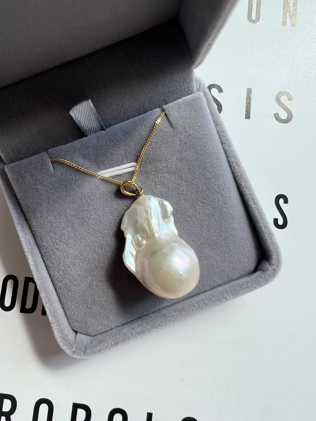 Moonlight-Iridescent Baroque Pearl Pendant