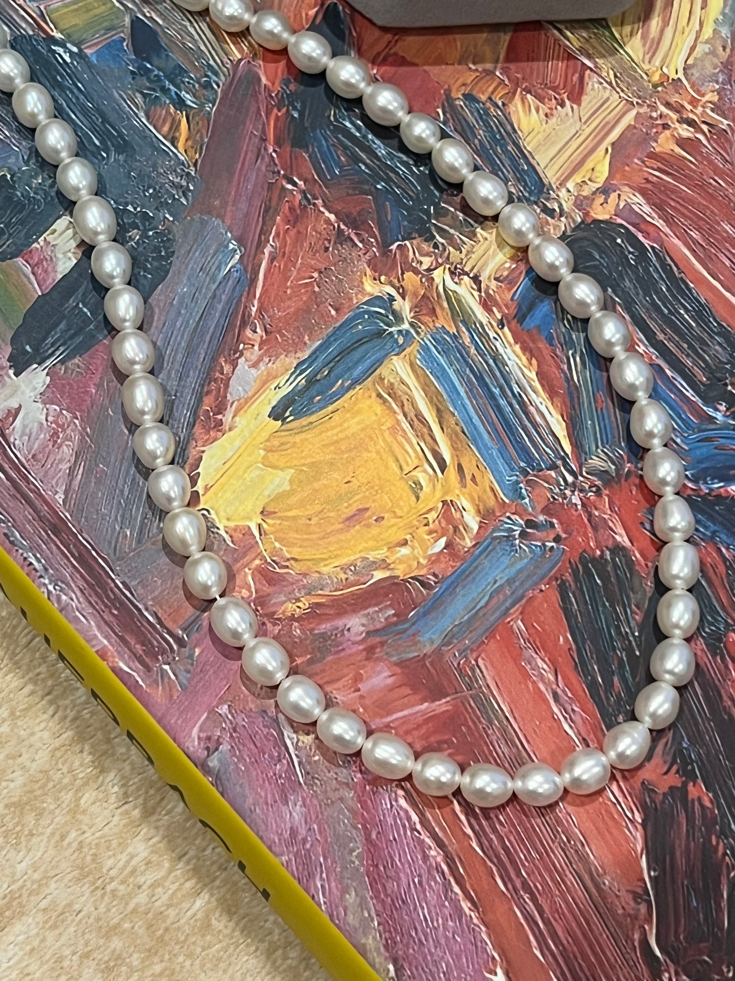 Moonlight-Natural Millet pearl necklace and freshwater White stud earrings with Sterling silver