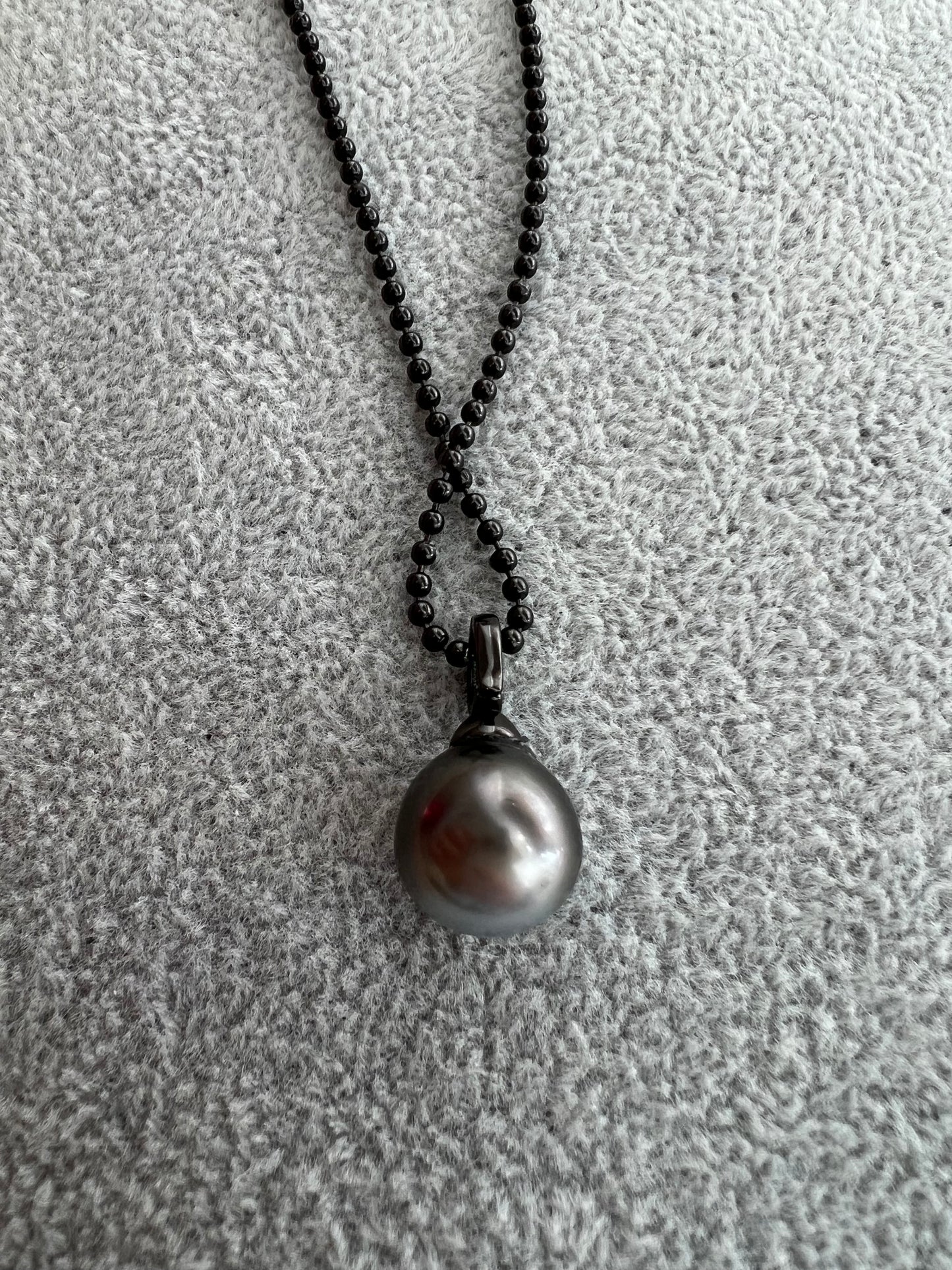 Tahitian black pearl drop shape flawless necklace 12.6mm