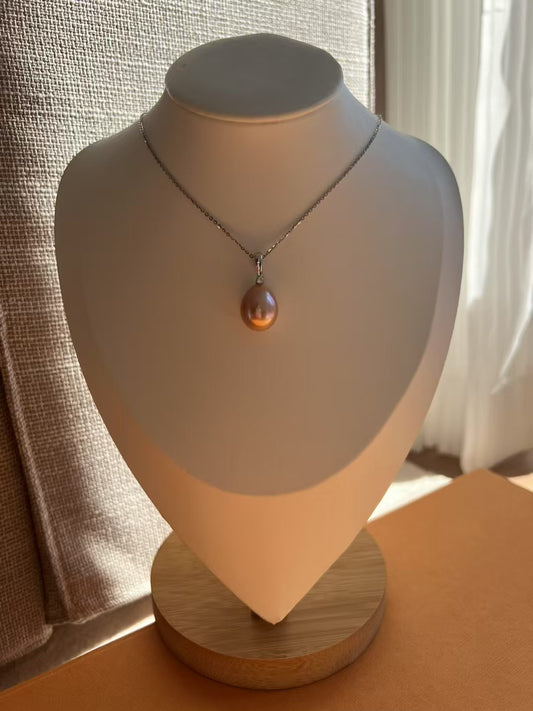 Moonlight-Champagne Glow Natural Drop Pearl Pendant
