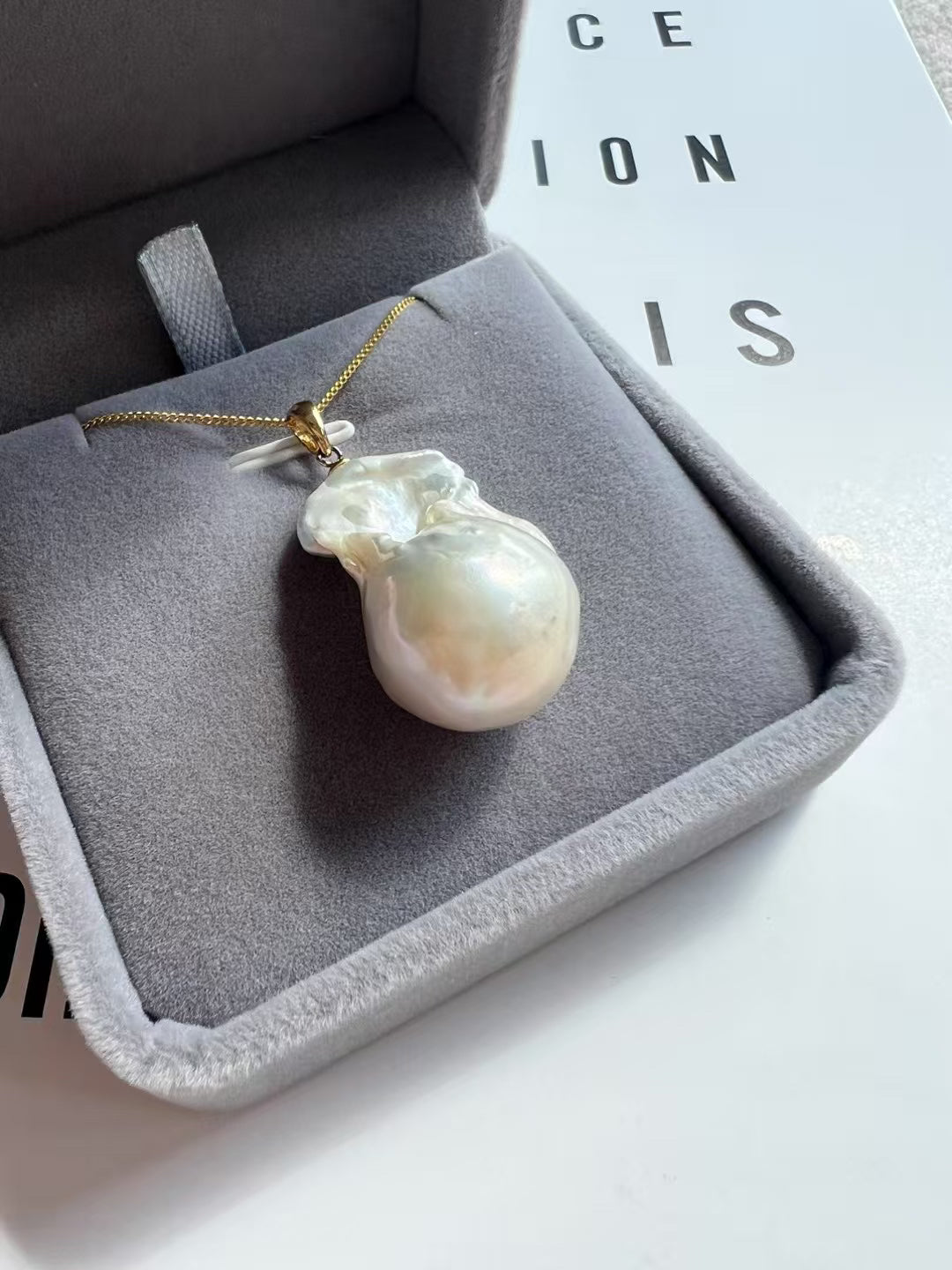 Moonlight-Iridescent Baroque Pearl Pendant