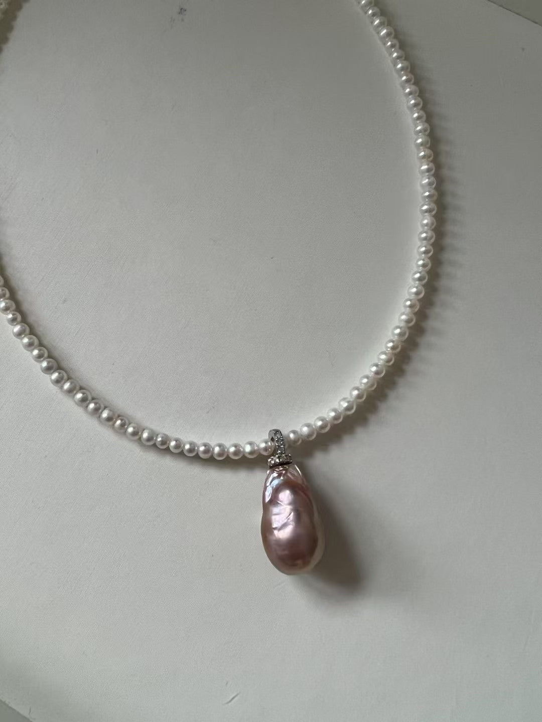 Moonlight-Lightshift Lilac Baroque Pearl Pendant